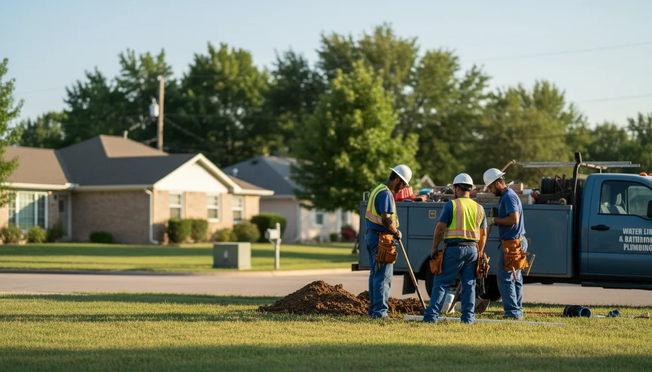 Residential water line and bathroom plumbing service in Maple City, KS